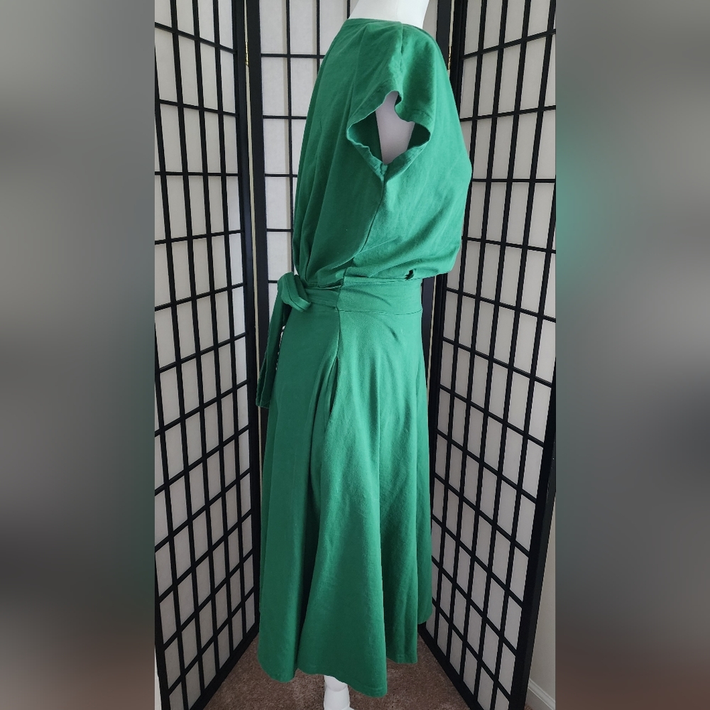 Green Sisters Midi 100% Cotton Dress - Picture 4 of 5